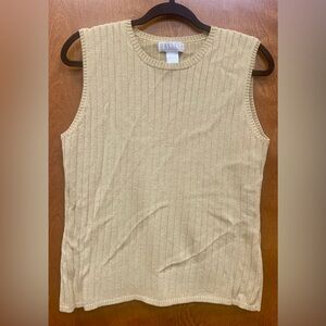 Vintage Ralsey tan/gold metallic highneck sweater lightweight size large